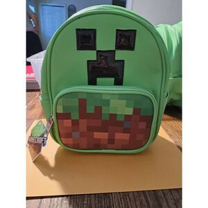 New Minecraft Green Mini Backpack Bag TNT Zipper Pull 10.5" Gaming Bag